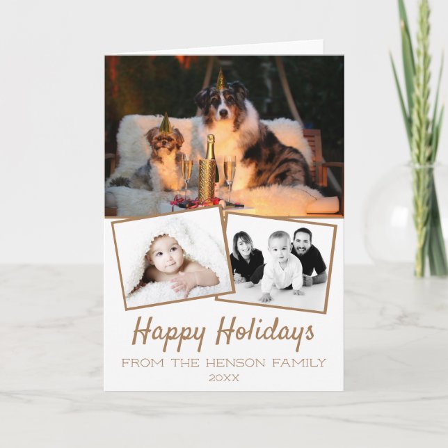 Cartão De Festividades Foto da Colagem de Feriados Felizes 3 (Frente)