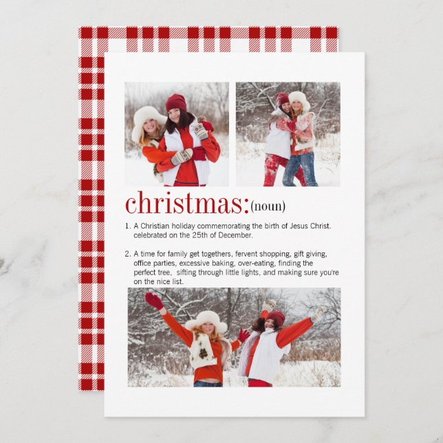 Cartão De Festividades Foto da Definição de Natal 3 (Frente/Verso)