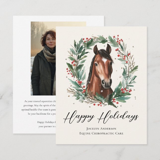 Cartão De Festividades Foto da Empresa Equestrian Festiva (Frente/Verso)