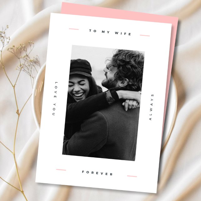 Cartão De Festividades Foto da esposa do Dia de os namorados feliz modern (Criador carregado)