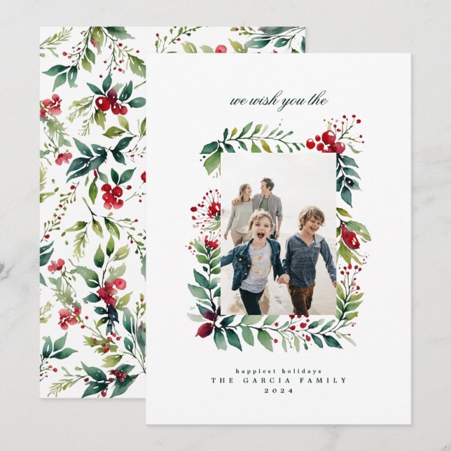 Cartão De Festividades Foto da Estrela de Natal Mínima Orgânica Merry (Frente/Verso)