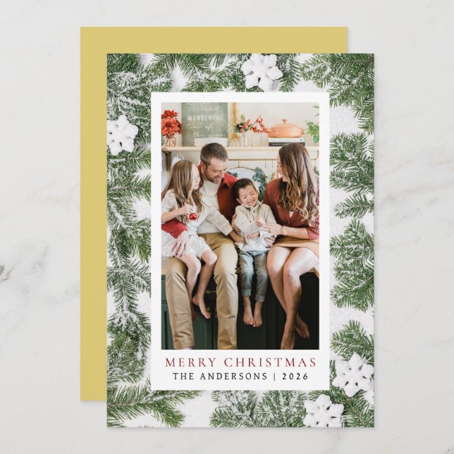 Cartão De Festividades Foto da família 1 de quadros simples e elegante (Frente/Verso)