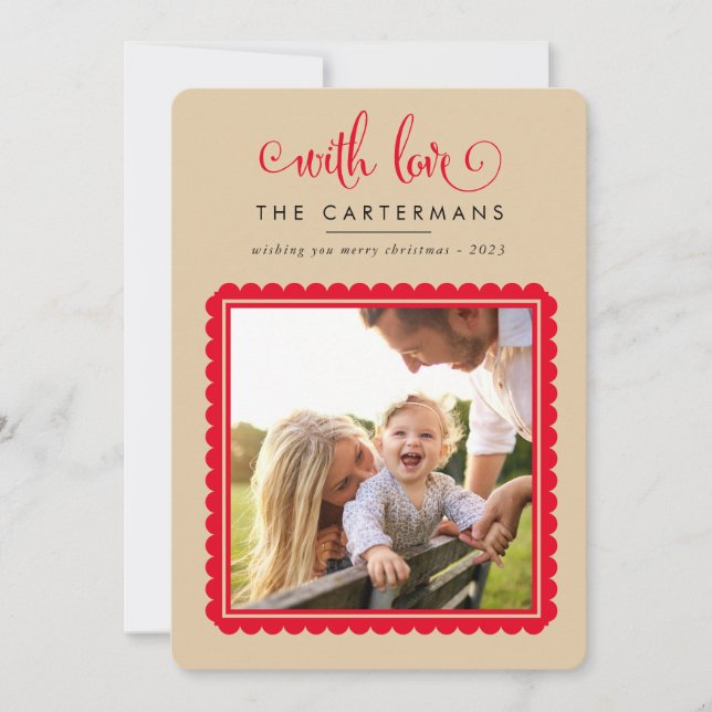 Cartão De Festividades Foto da FAMÍLIA 2023 belíssima armação elegante e  (Frente)