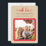 Cartão De Festividades Foto da FAMÍLIA 2023 belíssima armação elegante e<br><div class="desc">pelo kat massard >> WWW.SIMPLYSWEETPAPERIE.COM <<< Um design de cartão fofo com "com amor" no topo, depois os seus nomes e mensagens, e cor simples no verso, dando-lhe a oportunidade de escrever uma mensagem pessoal à mão. Com uma foto quadrada em forma de escala na frente para sua foto favorita!...</div>