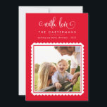 Cartão De Festividades Foto da FAMÍLIA 2023 belo quadro elegante de escal<br><div class="desc">pelo kat massard >> WWW.SIMPLYSWEETPAPERIE.COM <<< Um design de cartão fofo com "com amor" no topo, depois os seus nomes e mensagens, e cor simples no verso, dando-lhe a oportunidade de escrever uma mensagem pessoal à mão. Com uma foto quadrada em forma de escala na frente para sua foto favorita!...</div>