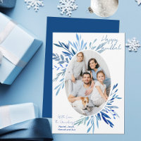Foto da Família Botânica Azul Chic Happy Hanukkah