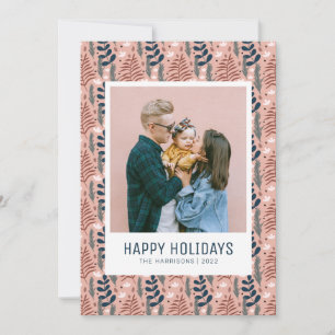 Cartão De Festividades Foto da Família Botânica de Natal Rosa Scandi 20