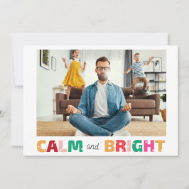 Cartão De Festividades Foto da Família Calma e Bright Engraçada Natal