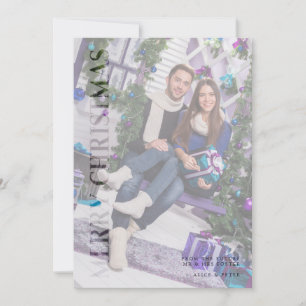 Cartão De Festividades Foto da família com efeito de transparência Feli