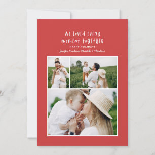 Cartão De Festividades Foto da família de feriados moderna e mínima tipog