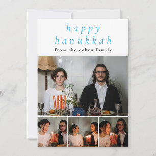 Cartão De Festividades Foto da família de Hanukkah feliz minimalista e el