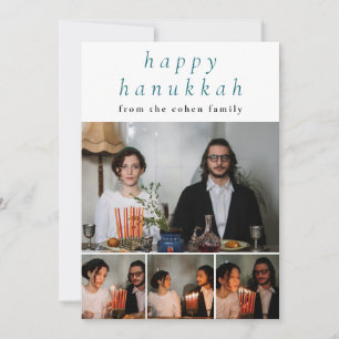 Cartão De Festividades Foto da família de Hanukkah feliz minimalista e el