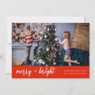 Cartão De Festividades Foto da família de Natal Elegante e feliz
