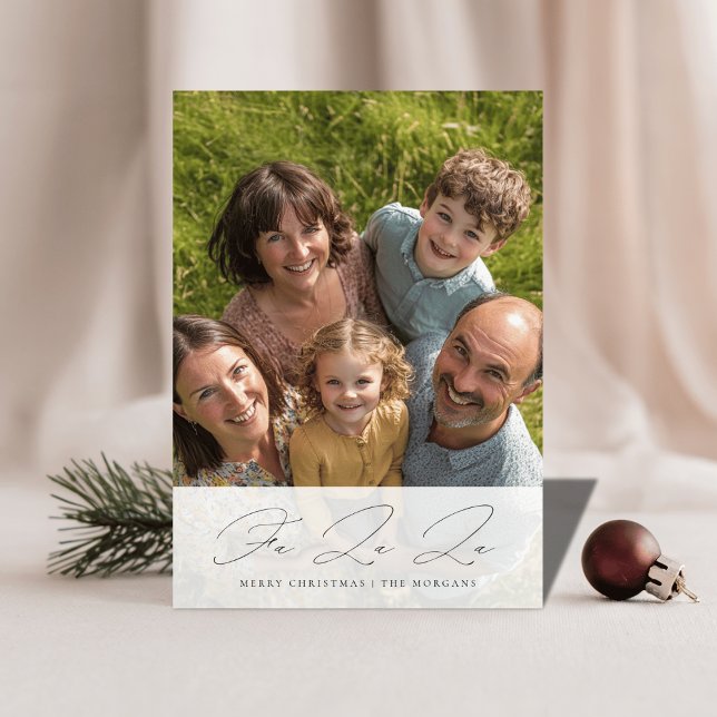 Cartão De Festividades Foto Da Família De Natal Fa La Joyful (Criador carregado)
