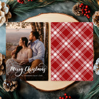 Foto da família de Natal feliz moderno Tartan