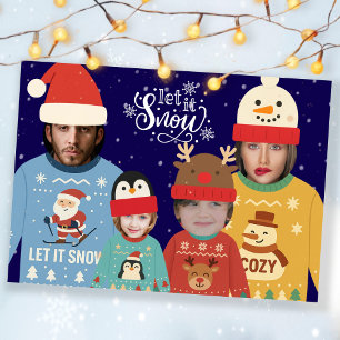 Cartão De Festividades Foto da família de Natal personalizada