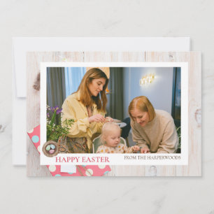 Cartão De Festividades Foto da família de Ovos Modernos e Simples