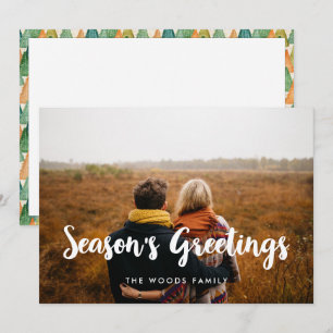 Cartão De Festividades Foto da família de saudações da Modern Season
