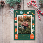 Cartão De Festividades Foto da Família Feliz de Ornament de Natal<br><div class="desc">Natal Coisas Feriado Colorido da Família</div>