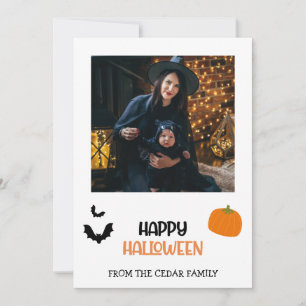 Cartão De Festividades Foto da família "Feliz Halloween"