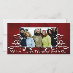 Cartão De Festividades Foto da Família Feriado de Quadro Antiquado Burgu