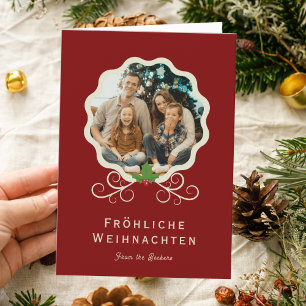 Cartão De Festividades Foto da família Fröhliche Weihnachten