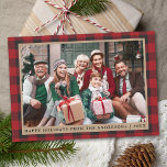 Cartão De Festividades Foto da família Kraft de feriados felizes da Xadre<br><div class="desc">Cartão de Férias Feliz Feriados da Família Red Buffalo Xadrez</div>