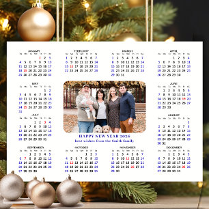 Cartão De Festividades Foto da Família Moderna do Calendário 2026 minimal