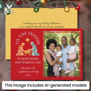 Cartão De Festividades Foto da Família Moderna É A ÉPOCA DO NATAL