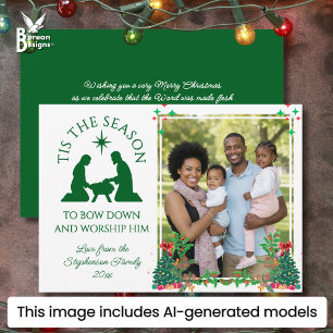 Cartão De Festividades Foto da Família Moderna É A ÉPOCA Natal