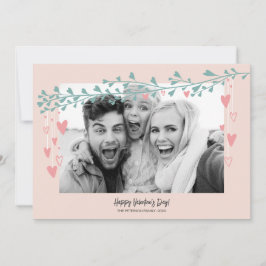 Cartão De Festividades Foto da família moderna, ramificação do coração, d