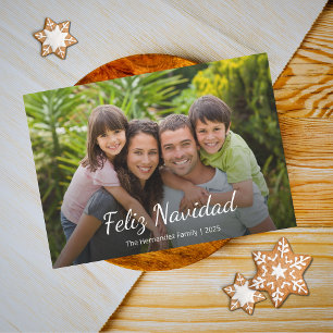 Cartão De Festividades Foto da família natalícia moderna Feliz Navidad