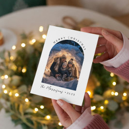 Cartão De Festividades Foto da família personalizada Feliz Natal