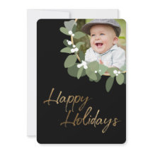 Foto da família personalizada Feriados felizes da