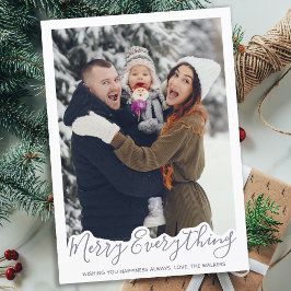 Cartão De Festividades Foto da família personalizada simples de feliz tud
