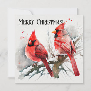 Cartão De Festividades Foto da família personalizável e cardeal de Natal