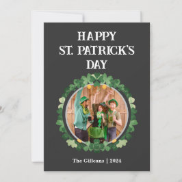 Cartão De Festividades Foto da Família Shamrocks de Dia de São Patrício F