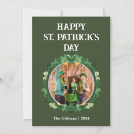 Cartão De Festividades Foto da Família Shamrocks de Dia de São Patrício F