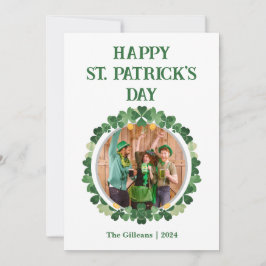 Cartão De Festividades Foto da Família Shamrocks de Dia de São Patrício F