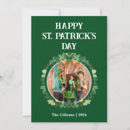 Cartão De Festividades Foto da Família Shamrocks de Dia de São Patrício F