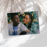 Cartão De Festividades Foto da família simples da Modern Merry Christmas<br><div class="desc">Modern Felry Christmas Trendy — Uma família de fotos simples</div>