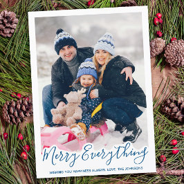 Cartão De Festividades Foto da Família Vermelha Trendy Tudo feliz