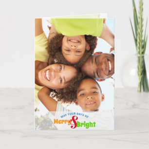 Cartão De Festividades Foto da Feliz moderna e família brilhante