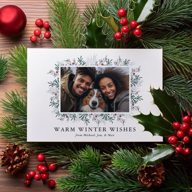 Cartão De Festividades Foto da Folhagem de Natal (Criador carregado)