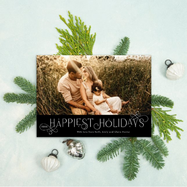Cartão De Festividades Foto da Fonte Loop de Loop Flourished (Loop de Loop Photo Holiday Card)
