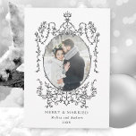 Cartão De Festividades Foto da Imagem Clássica em Preto e Branco<br><div class="desc">Este natal plano | o cartão de feriado apresenta uma imagem de vintage em preto-e-branco com uma fotografia. Para uma personalização mais avançada deste design,  clique no BOTÃO FERRAMENTA DESIGN AZUL acima!</div>