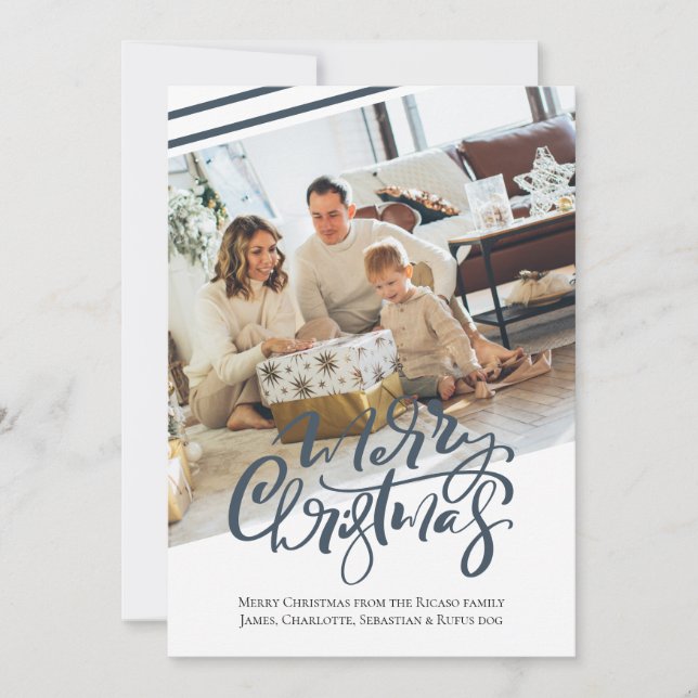 Cartão De Festividades Foto da Tipografia de Feliz Natal (Frente)