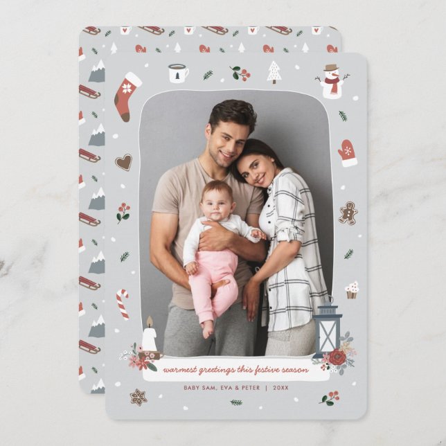 Cartão De Festividades Foto da Vila Nórdica de Natal (Frente/Verso)