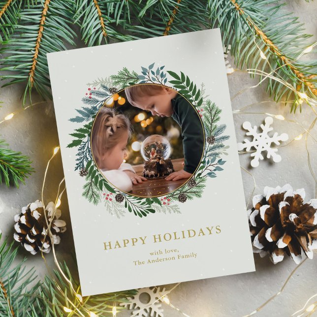 Cartão De Festividades Foto da Wreath de Natal (Criador carregado)