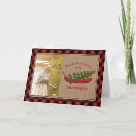 Cartão De Festividades Foto Da Xadrez Da Canoa De Natal Dos Halls